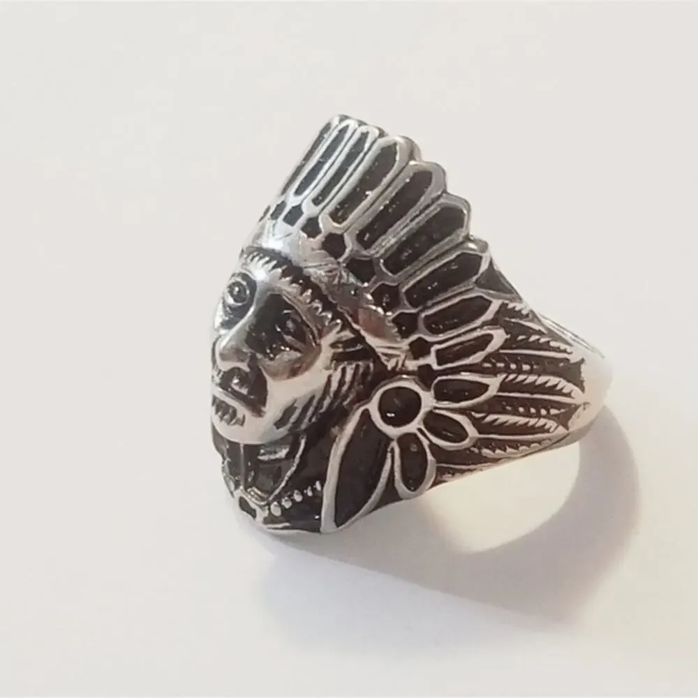 New stainless steel Indian ring size 9‎